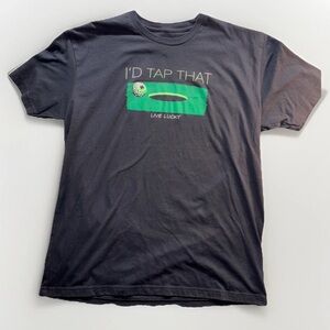 Black Clover Men’s XL Live Lucky Golf Golfer Golfing Black I'd Tap That T Shirt